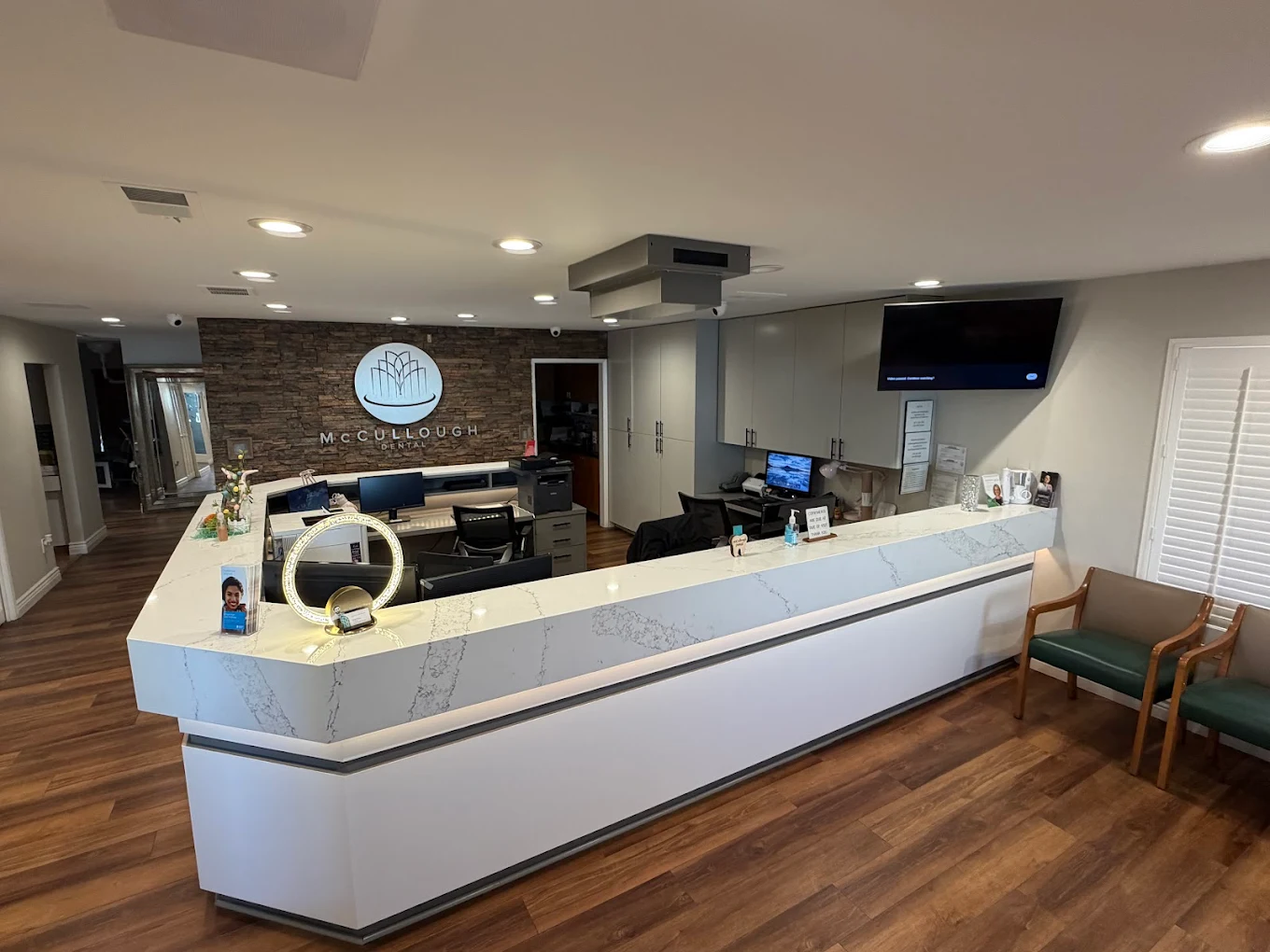 Karas Dental Care front desk and reception area